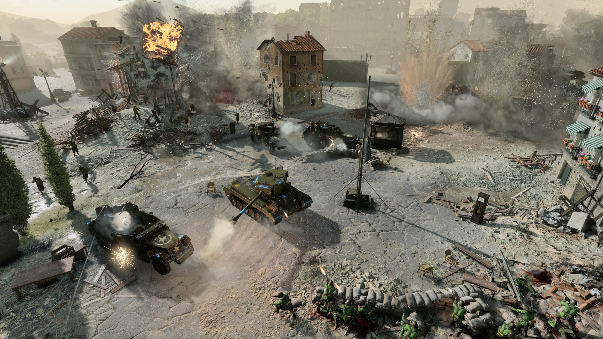 英雄连3/Company of Heroes 3 学习版 污水处理场景|军车和士兵|家中的破坏场景