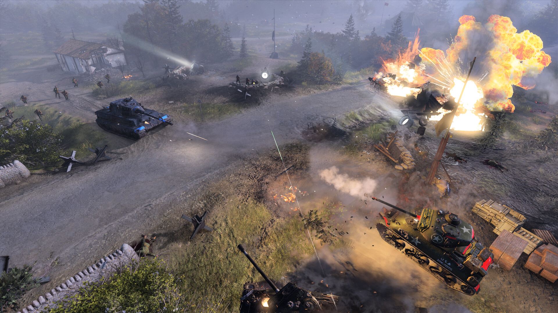 英雄连3/Company of Heroes 3 硬盘版下载 游戏环境极度破坏，多种军队交手，装备齐全。游戏场景