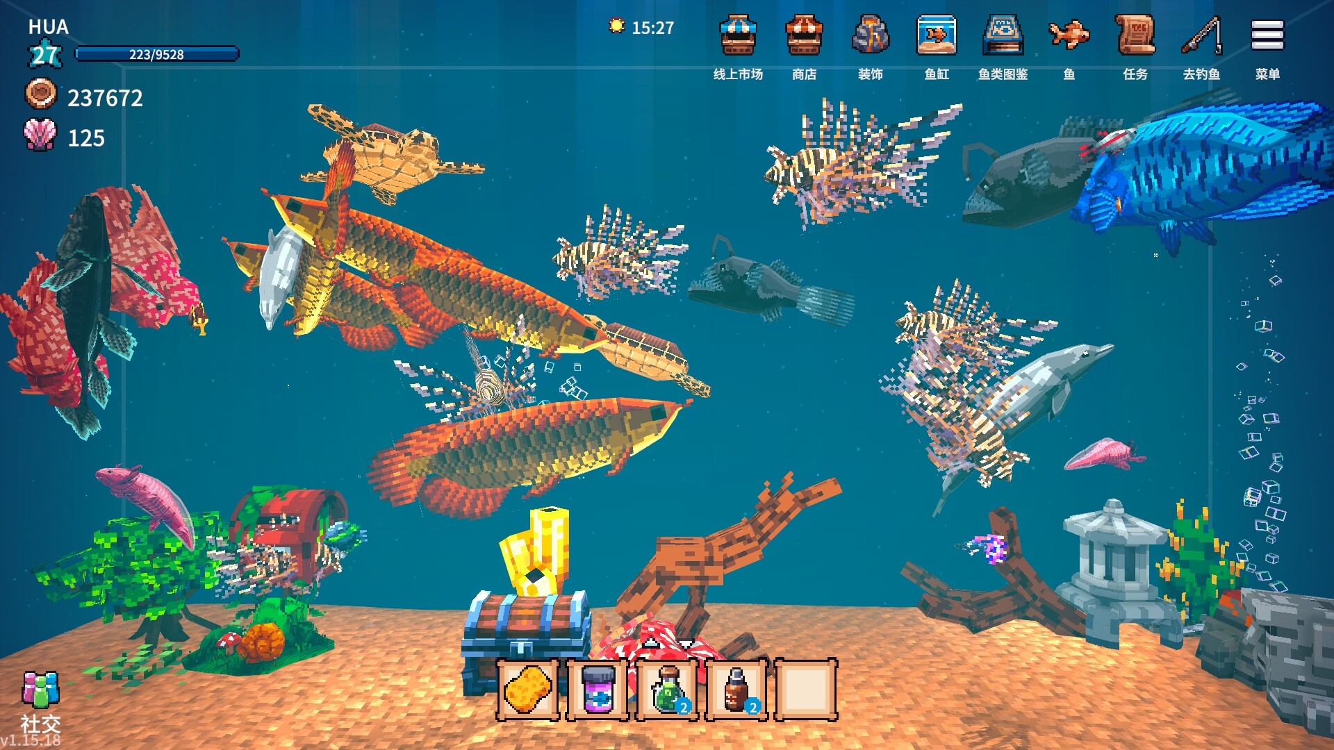 图片[5]-全球鱼友俱乐部：放置好时光/Tiny Aquarium: Social Fishkeeping v1.15.18|休闲益智|556MB|中文-蝶影二次元