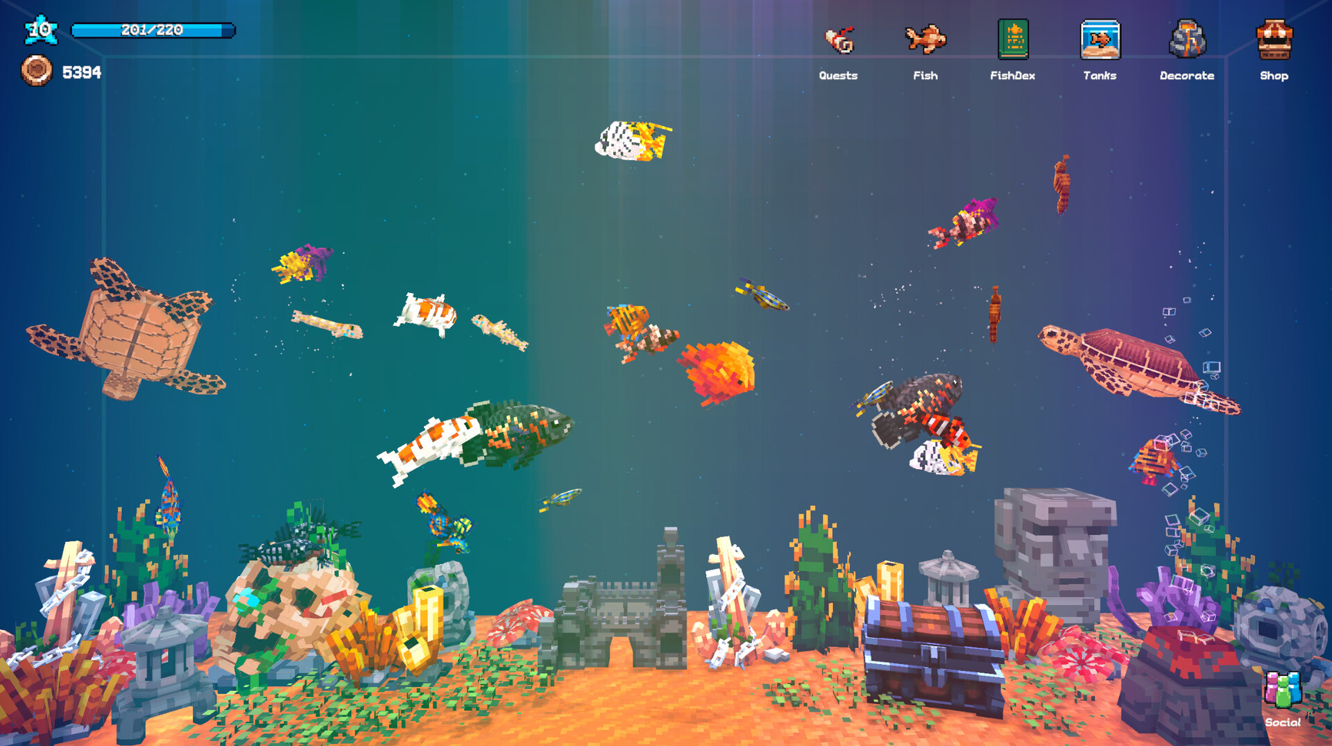 全球鱼友俱乐部:放置好时光(Tiny Aquarium: Social Fishkeeping)绿色版|百度云迅雷下载