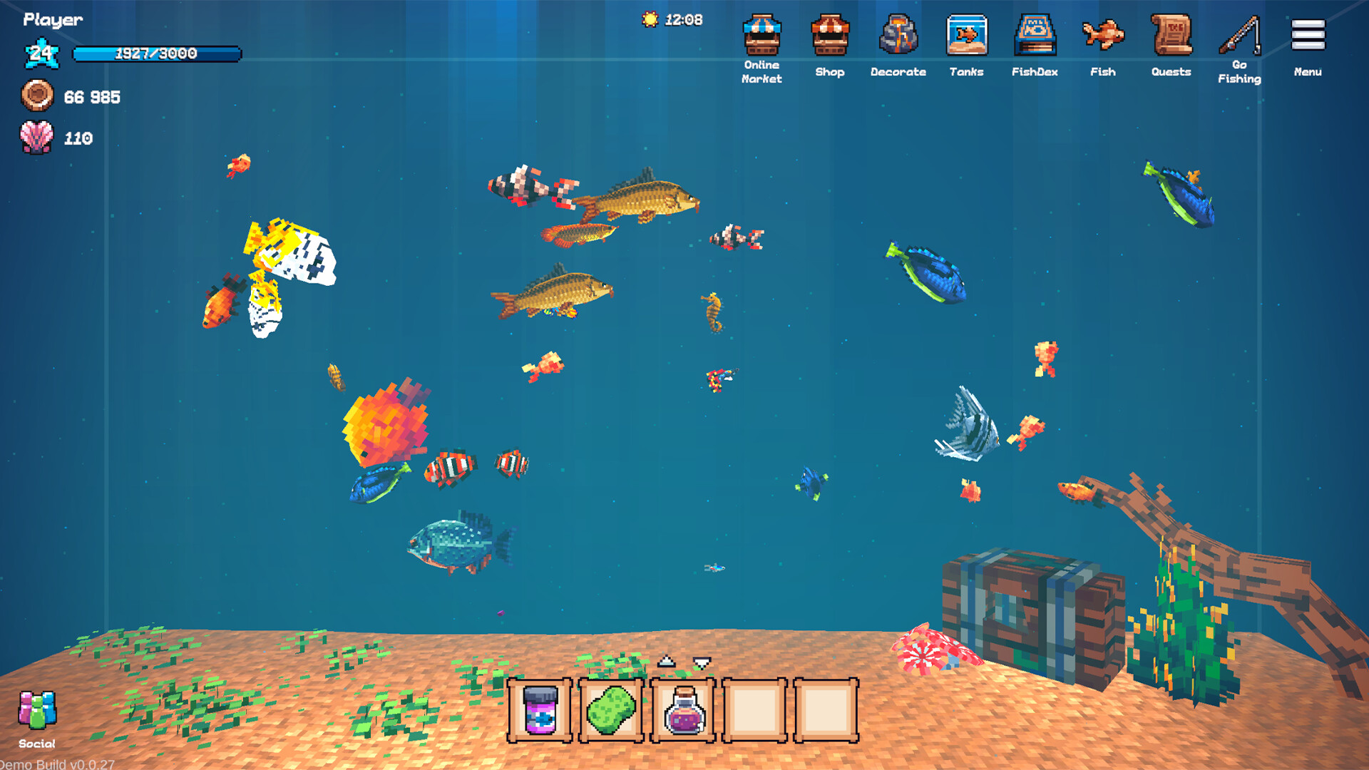 全球鱼友俱乐部:放置好时光(Tiny Aquarium: Social Fishkeeping)绿色版|百度云迅雷下载