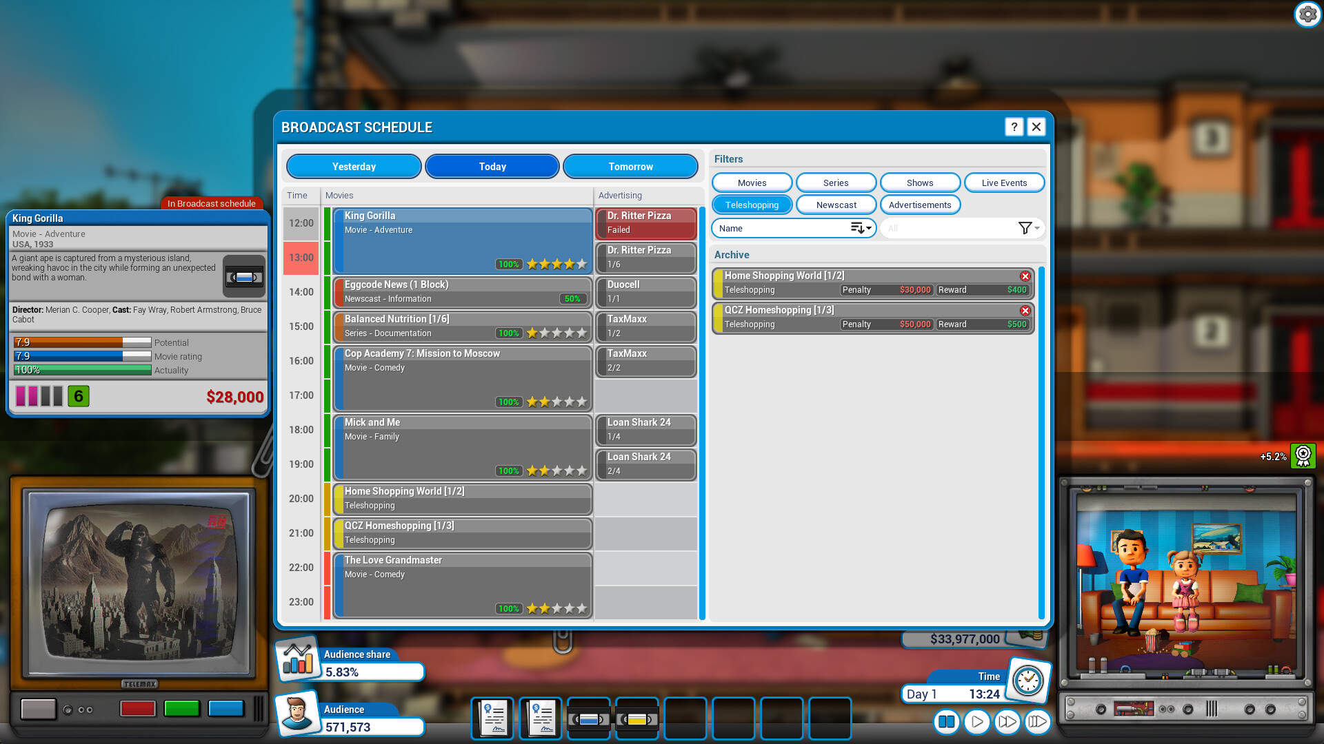 疯狂电视大亨|Mad Television Tycoon|官方英文插图3咸鱼单机官网 截图 #2