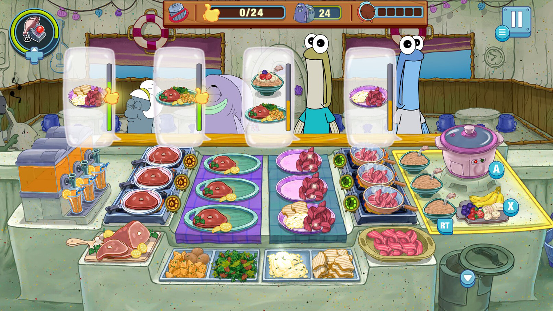海绵宝宝：大闹蟹堡王|600M大小|官方中文|支持手柄|SpongeBob: Krusty Cook-Off
