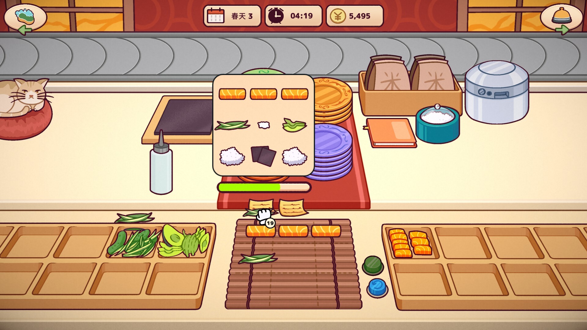 图片[2]-美味回转寿司店模拟器 (Ugoku Sushi Bar) Build.24514277 [中文][1.46G]-极客游戏