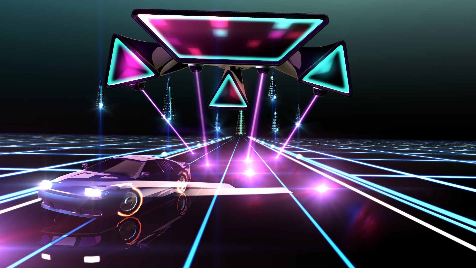 霓虹飞车|官方中文|支持手柄|Neon Drive插图3