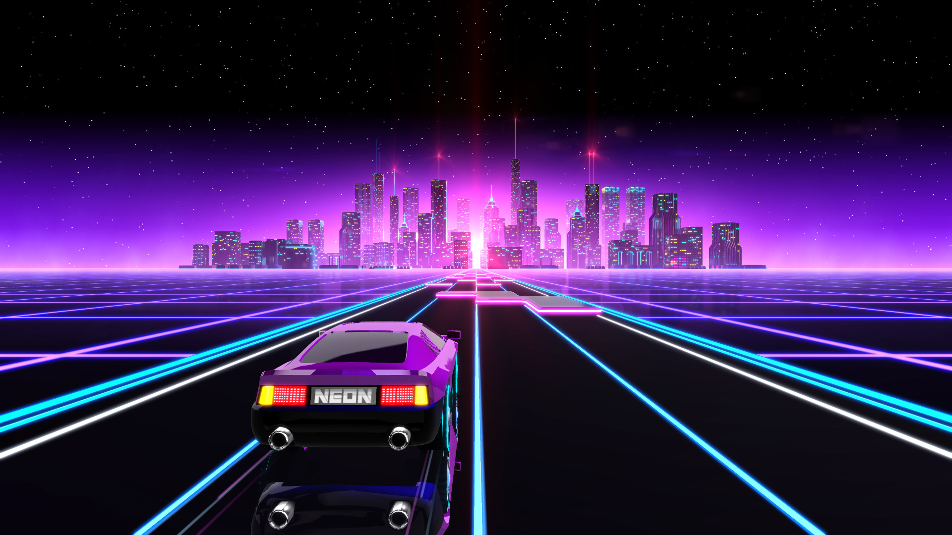 霓虹飞车|官方中文|支持手柄|Neon Drive插图