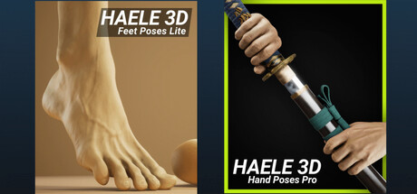 HAELE 3D - Hand Poses Pro + Feet Poses Lite  - Pose Drawing References